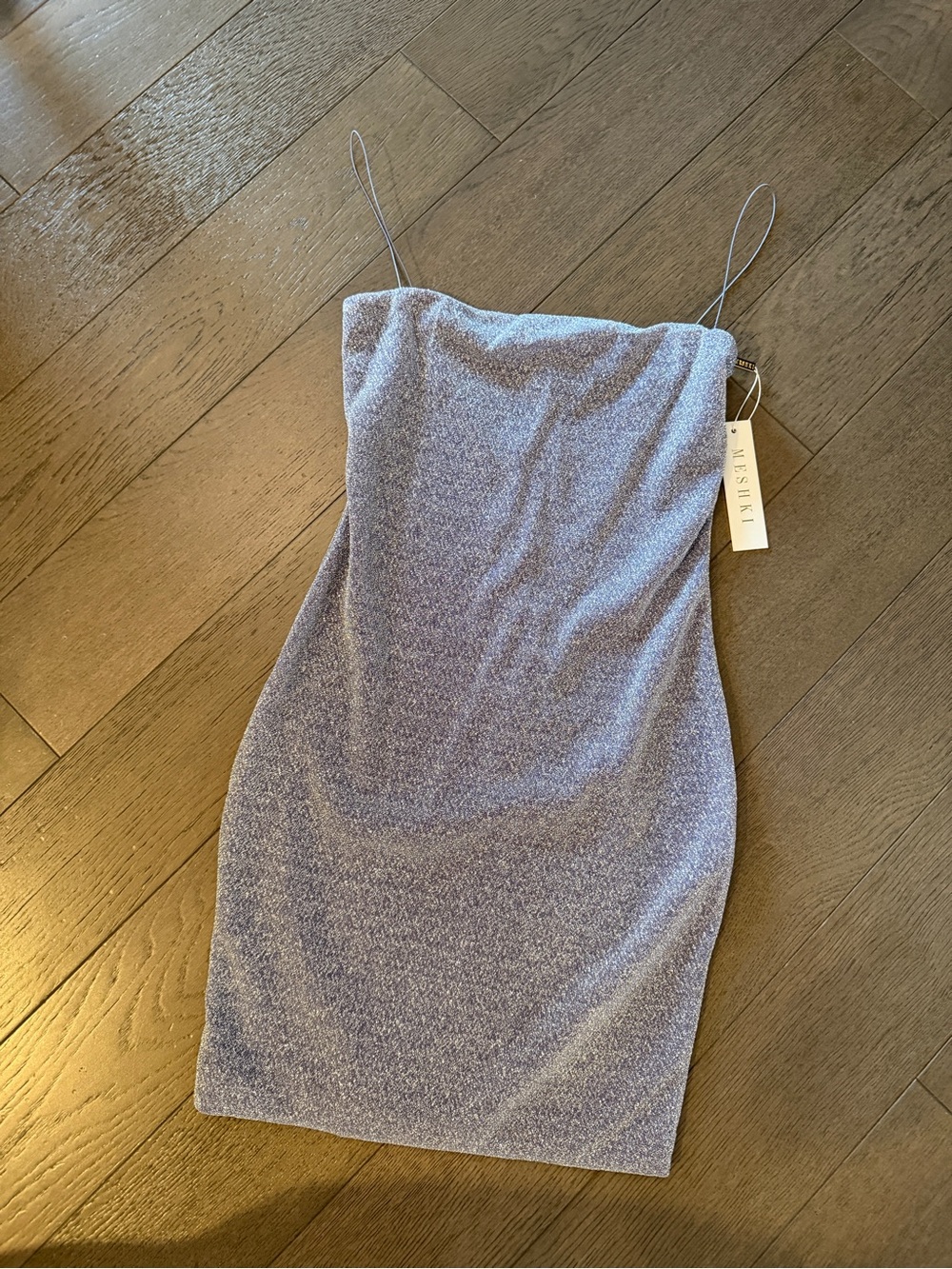 Meshki Dusty Lavender Sparkle Mini Dress